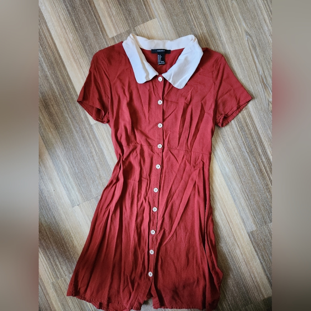 Mod collared red dress